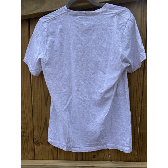 Retro Baseball Women's Gray V Neck T-Shirt Size Médium - Picture 3 of 3